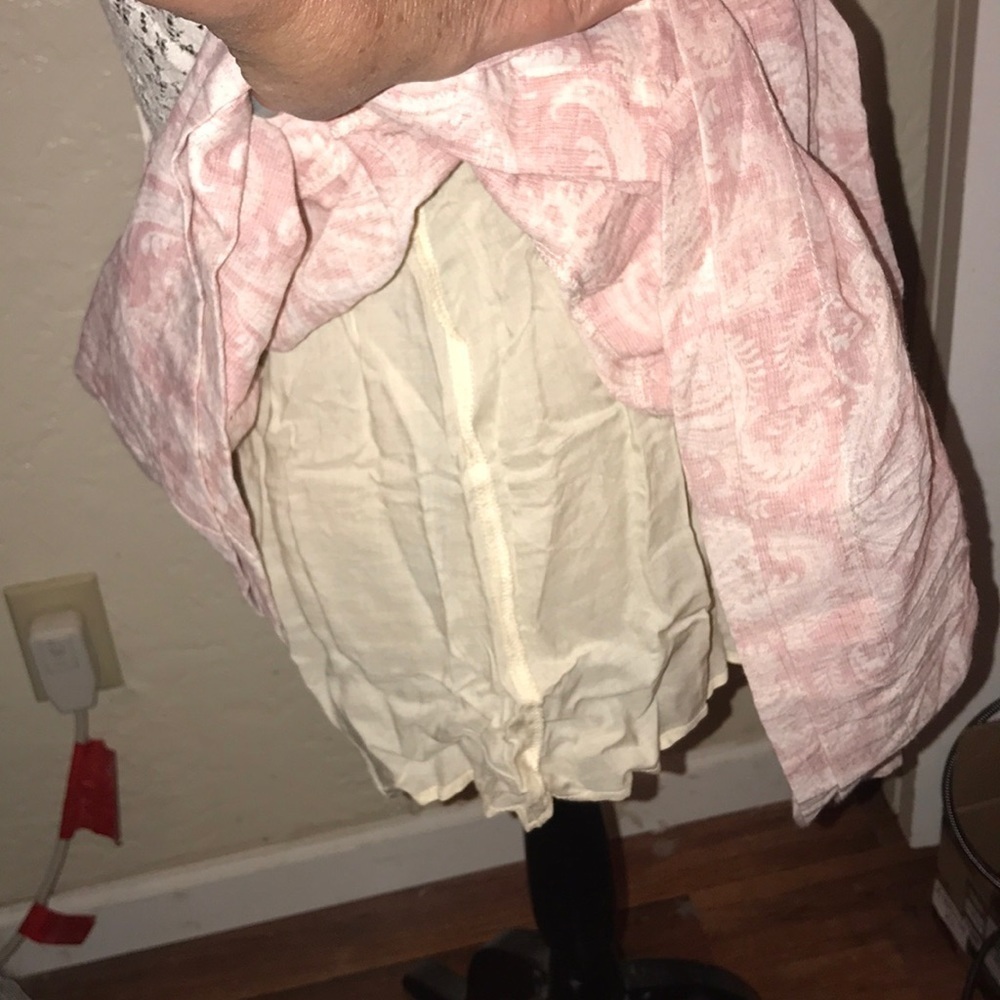 En Creme cream and pink cotton boutique dress. D101 - Picture 6 of 8